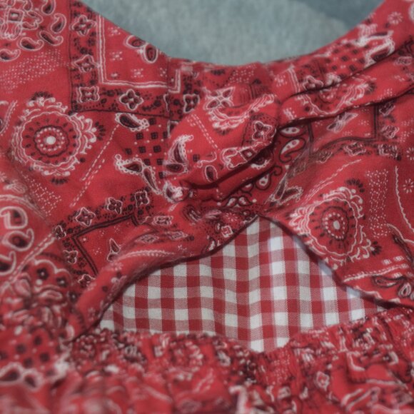 Blueberi Blvd Red Bandana Top Flutter Sleeves and pants 2 pc set 18 months - Picture 7 of 11